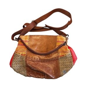 The Sak Hobo Gypsy Patchwork Leather Woven Crossbody Bag